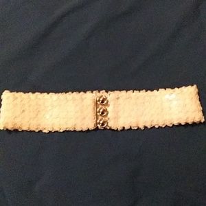 Sparkley Stretchy Sequin 90s Slip-in Metal Buckle Belt